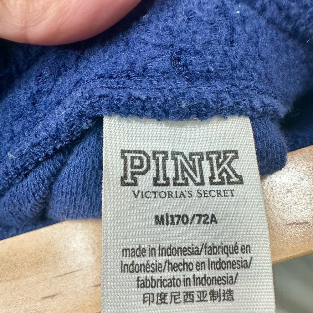PINK Victoria's Secret Navy Blue white stripe fleece joggers size M - Picture 10 of 11
